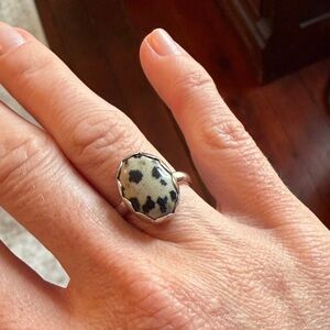 Dalmatian Jasper Sterling Silver Ring
